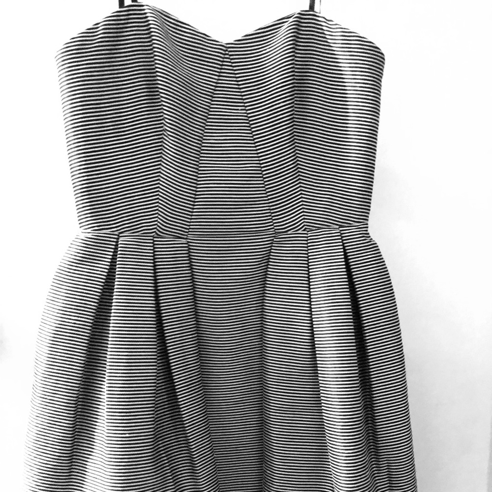 Black and white striped dress